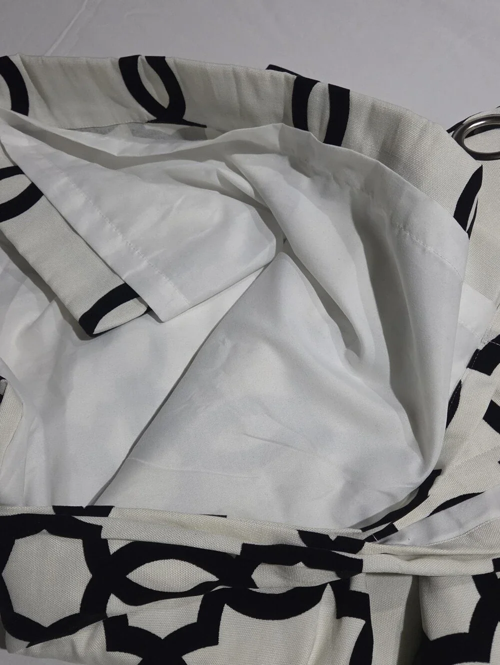 Pier 1 Imports White Black Velvet Arabesque Curtain Panels Set of 2 50